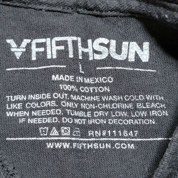 Fifth Sun SS Black Unisex Tee w/ Small "420" Yin Yang Graphic - Size Large - Picture 4 of 4